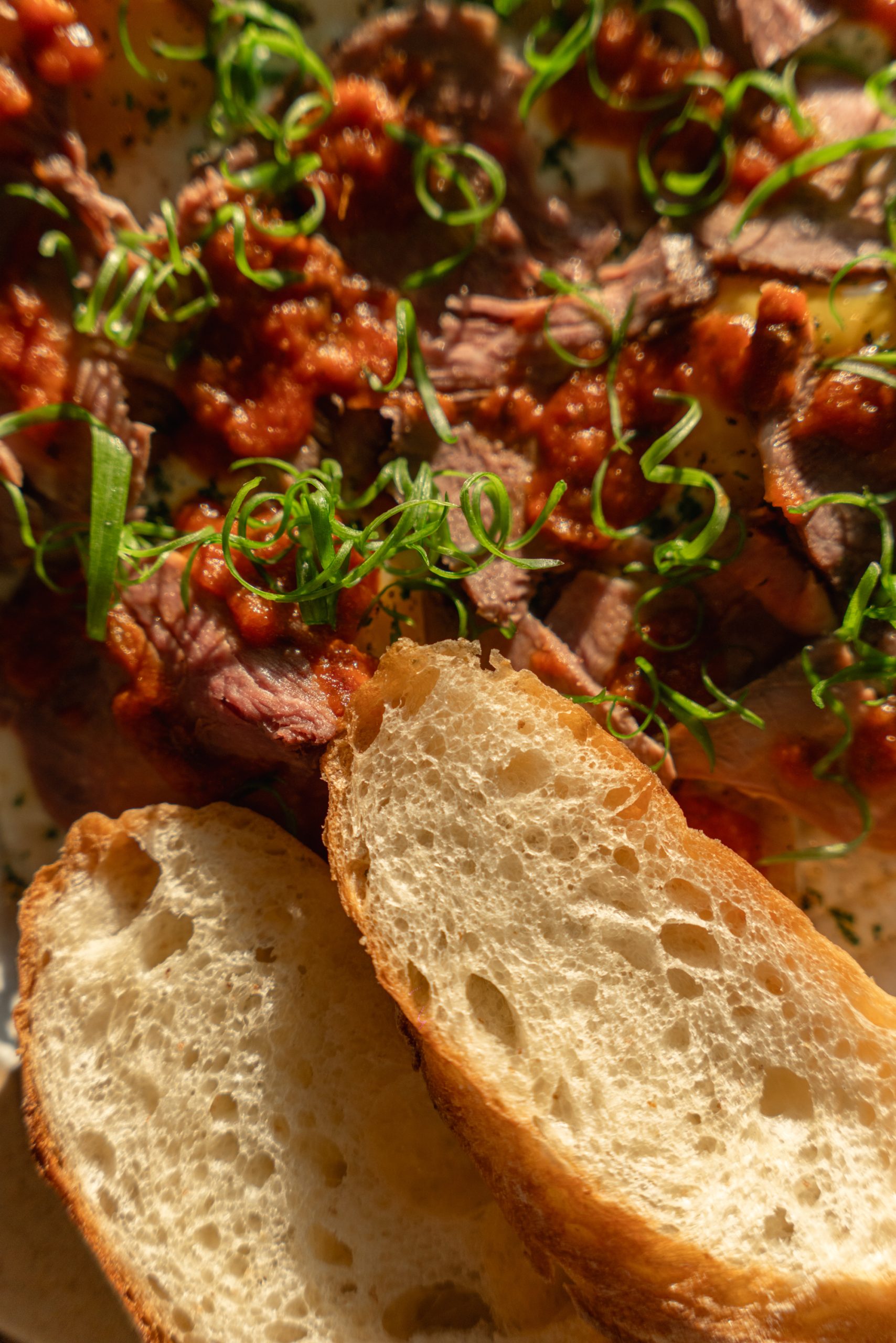 Two slice of bread and meat