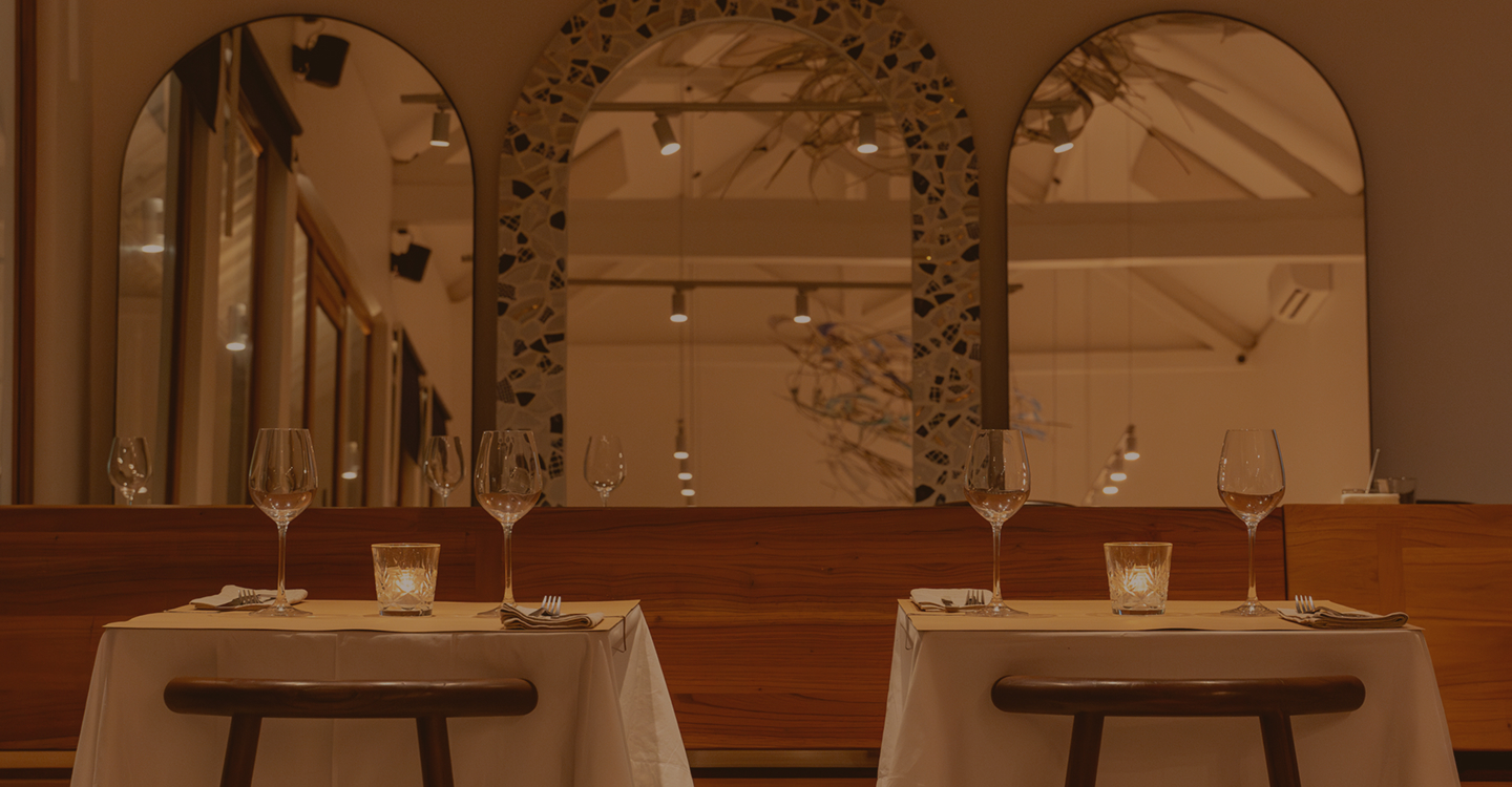 romantic dinner table set at Ame Bistro & Coffee