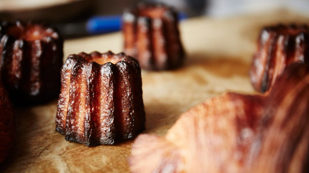 French canelé pastries with caramelized crust
